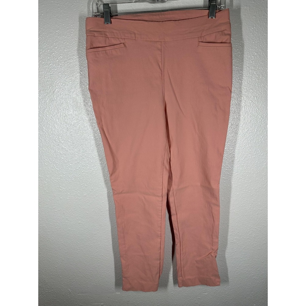Chicos Pants Womens 4 Pink Ankle Tapered Leg‎ Pull On Stretch Solid Dress Work